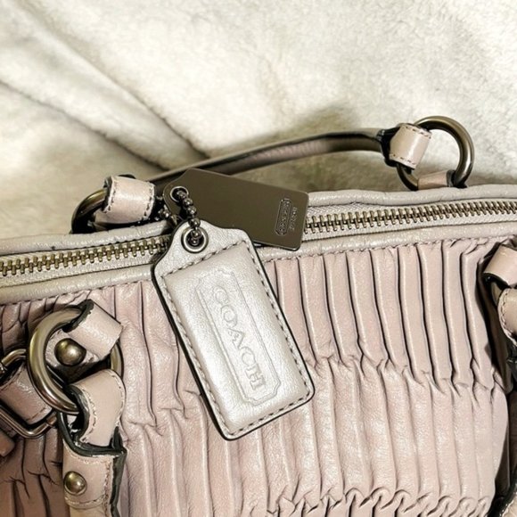 Coach Sophia Madison No 15947 Parchment Gathered Leather Satchel - Picture 4 of 8